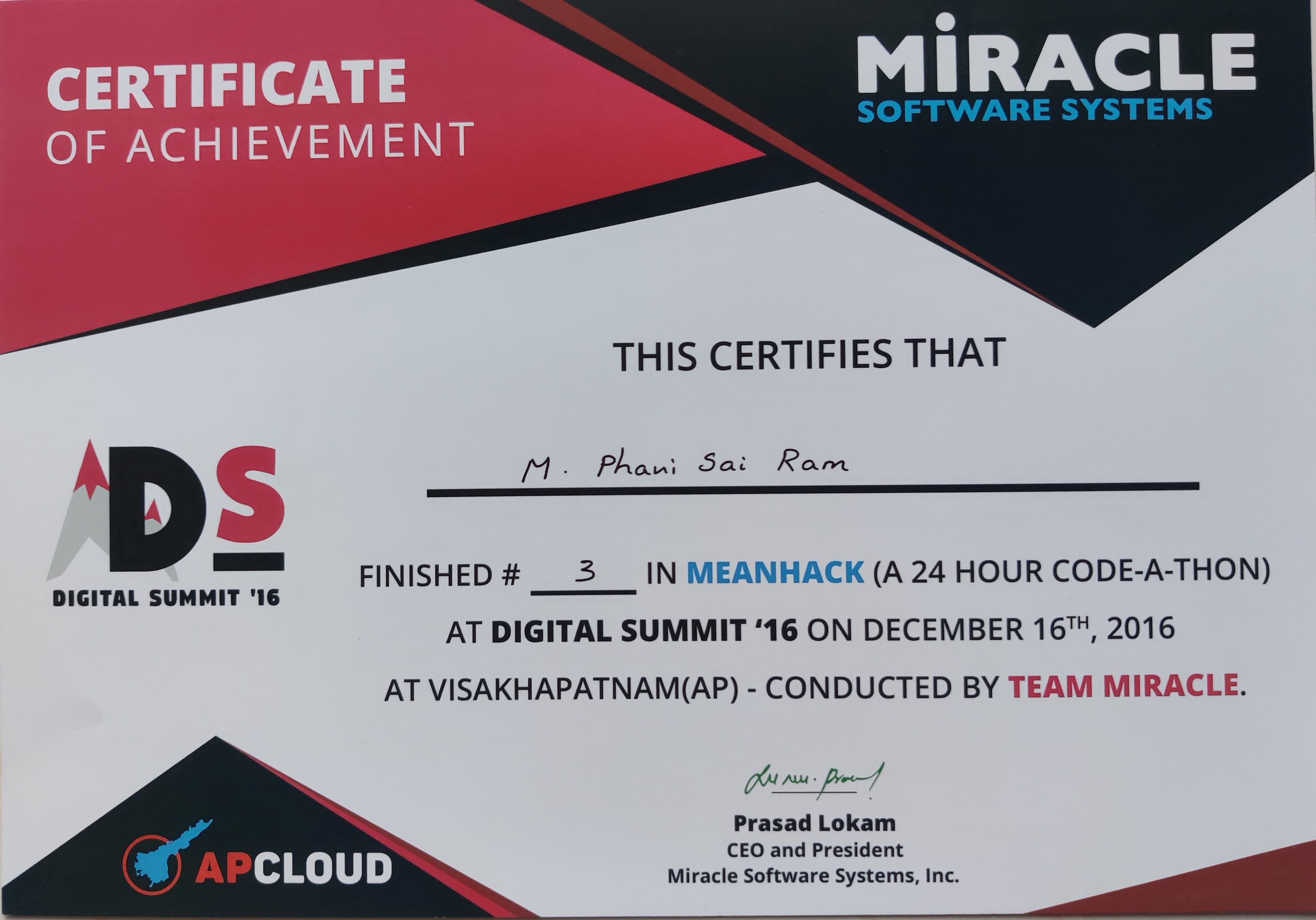 3rd Place · 24 Hour Code-A-Thon